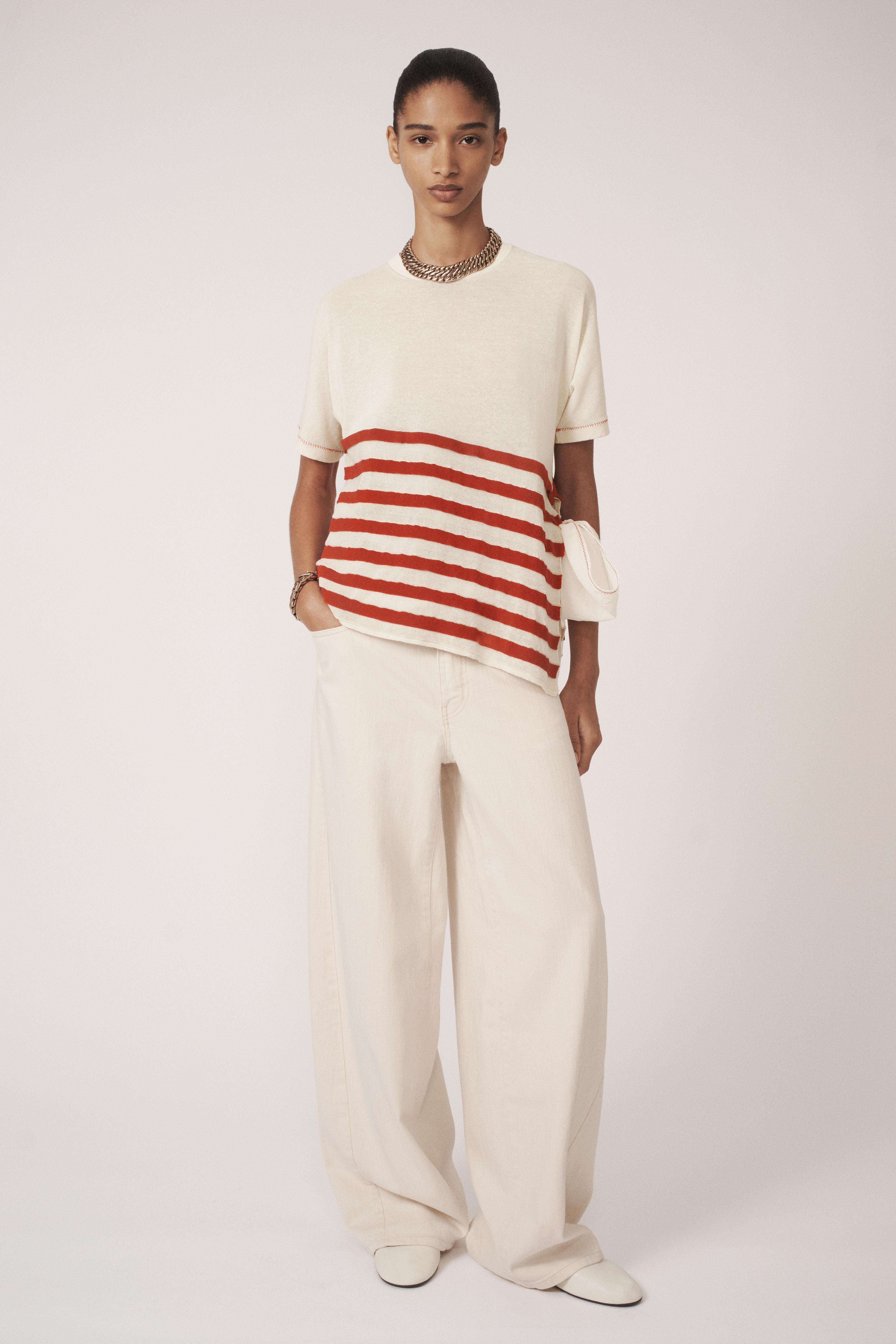 TOP EN MAILLE À RAYURES ASYMÉTRIQUE - THE ITEM ZARA WOMAN